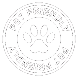 "Pet Friendly" badge icon with a paw print.